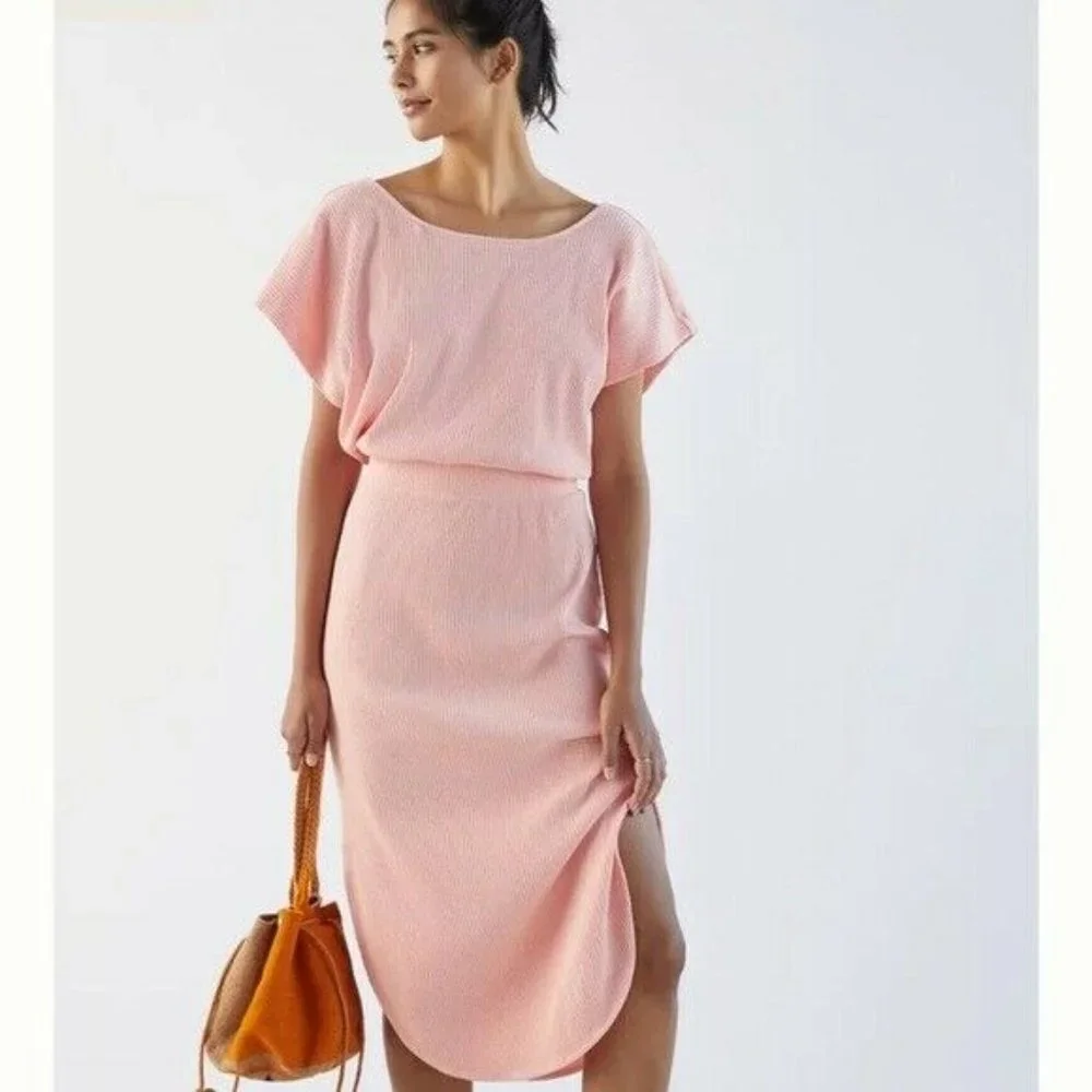 NWT Anthropologie Dolman-Sleeved Maxi Dress HTF S Peach X-Back_3